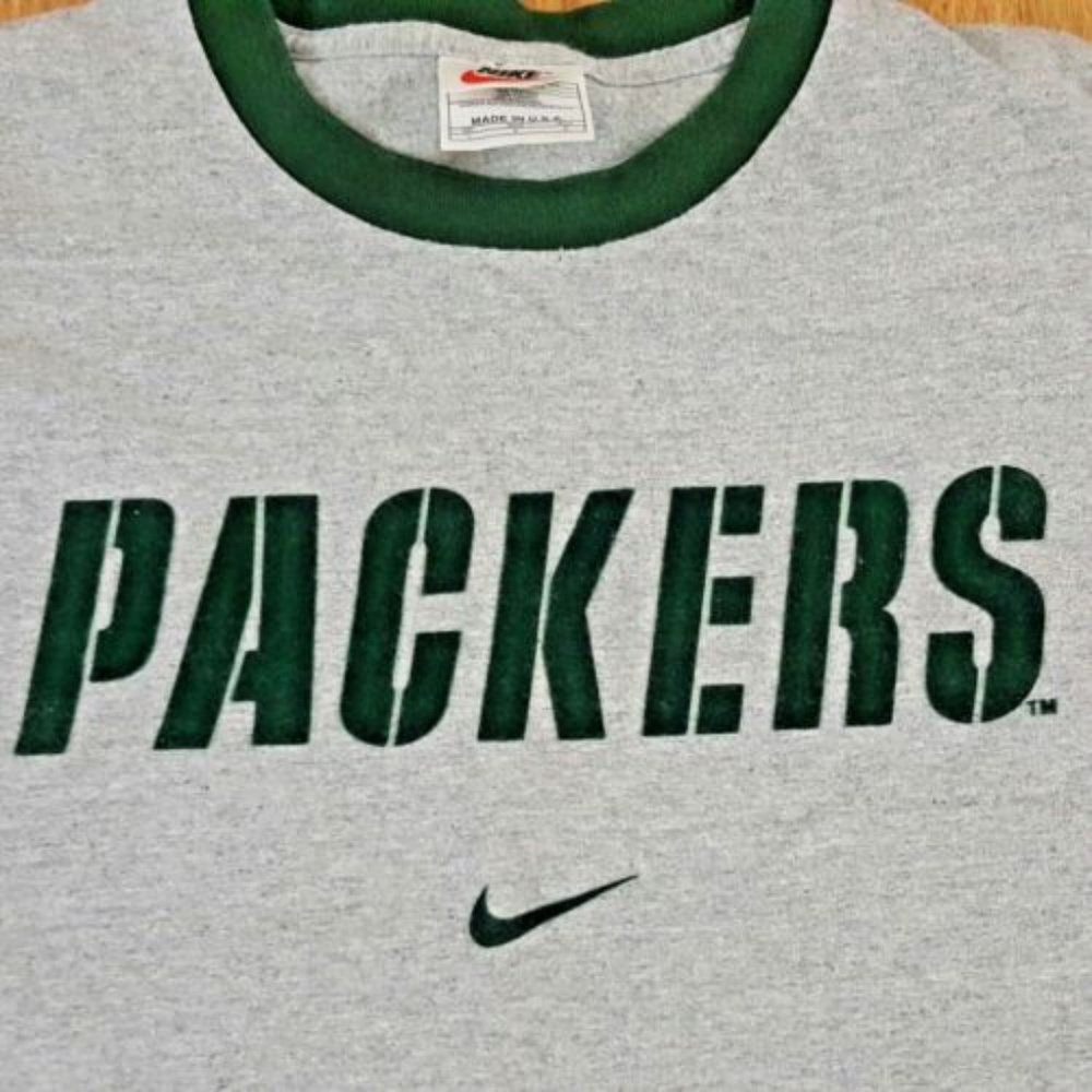 Nike Green Bay Packers Ringer Tee T-Shirt  Large
